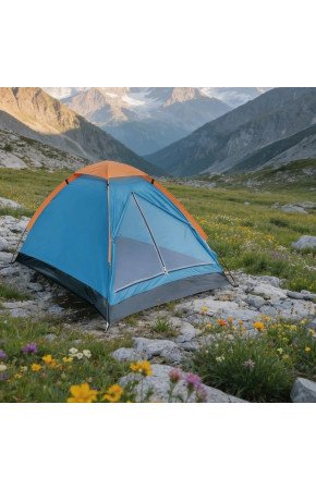 4 Kişilik Kamp Çadırı Manuel Kurulum Düz Kapılı Outdoor Dayanıklı Kamp Doğa Çadırı 200 x 200 x 110 cm