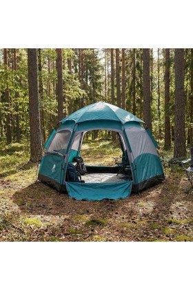 4 Kişilik Otomatik Kamp Çadırı – Altıgen Tasarım, Çift Kapılı, Suya Dayanıklı, Hızlı Kurulumlu Geniş Aile Outdoor Çadırı 240x240x160 cm