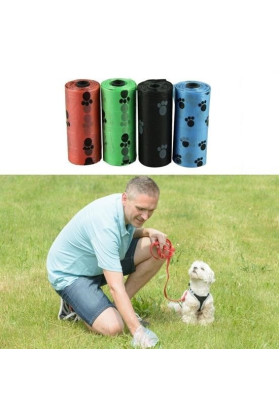 4lü Evcil Hayvanlar Için Pati Desenli Kedi Köpek Kaka Poşeti Torbası