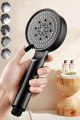 5 Fonksiyonlu Yüksek Basınçlı Ayarlanabilir Siyah Duş Başlığı, AF44YT0044-44806 5 fonksiyonlu yüksek basınçlı ayarlanabilir siyah duş başlığı, af44yt0044-44806, hırdavat ürünleri, Buffer