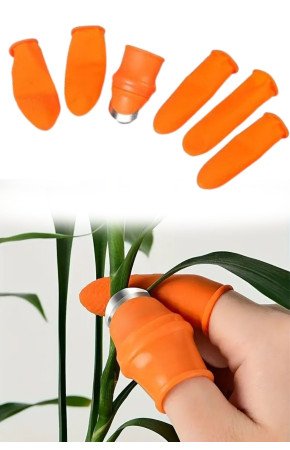 5 Parça Pratik Parmak Koruyucu 1 Parça Baş Parmak Bıçaklı Eldiven Sebze Meyve Soyucu Kesme Ayıklayıcı Silikon Set