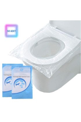 50 Adet Kullan At Pratik Kullanımlı Hijyenik Klozet Kapağı Poşeti