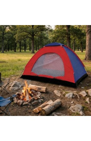 6 Kişilik Manuel Kurulum Kamp Çadırı – Aile, Doğa, Piknik ve Outdoor Kamp Çadırı 220x250x150 cm