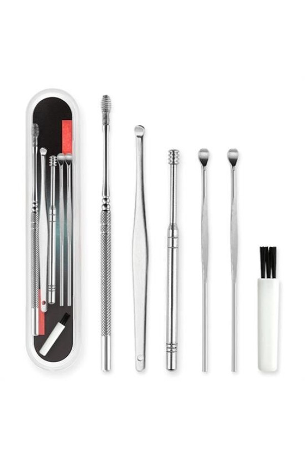 6 parça paslanmaz çelik kulak balmumu toplayıcı çıkarıcı temizleyici bakımı çubuk seti, 489987109727, kişisel bakım ve kozmetik ürünleri, Quilling Seti