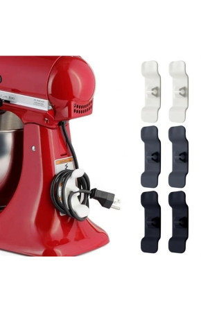 6'lı Pratik Kablo Toparlayıcı Yapışkanlı Klips Mutfak Air Fryer Kettle Kahve Tost Makinası 