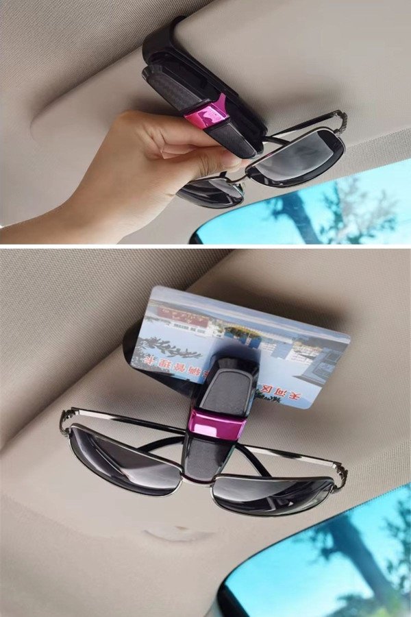 araç i̇çi güneşliğe takılan 2'li gözlük,kart,para takmalık aparat, af67yt0067-47598, oto bakım, temizlik ve aksesuar, Buffer