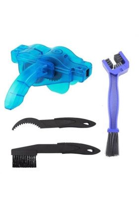 Bisiklet Zincir Dişlisi Koruyucu Pas Sökücü Temizleme Fırçası Aparatı Bakım Seti 4 Parça