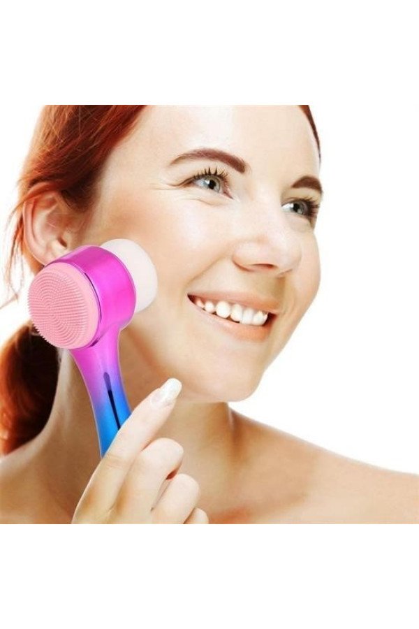 çift i̇şlevli renkli cilt yüz temizleme fırçası peeling masaj etkili gözenek temizleyici alet, c17yt1192-61236, kişisel bakım ve kozmetik ürünleri, Buffer