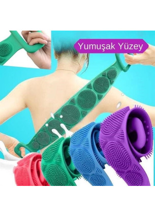 Çift Taraflı Banyo Hamam Lifi Silikon Masajlı Yumuşak Duş Lifi Uzun Ömürlü Hazır Banyo Kesesi