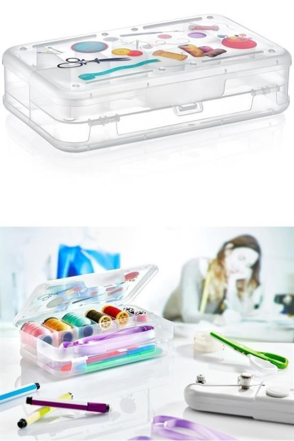 çift taraflı bölmeli hobi dikiş kutusu ardunio malzeme kutusu, tb871tb307970, ev bakım ve temizlik, Quilling Seti