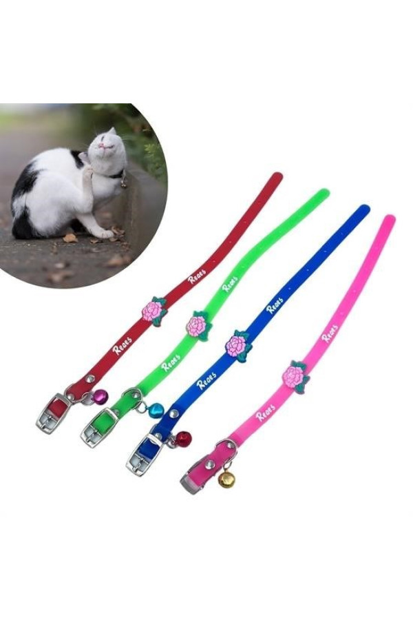 çıngıraklı zilli sevimli renkli slikon kedi köpek boyun tasması, 9800355804242