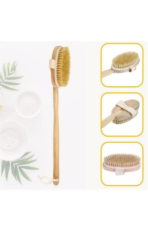 Doğal At Kılı Selülit Karşıtı Sapı Çıkabilen Ahşap Banyo Fırçası