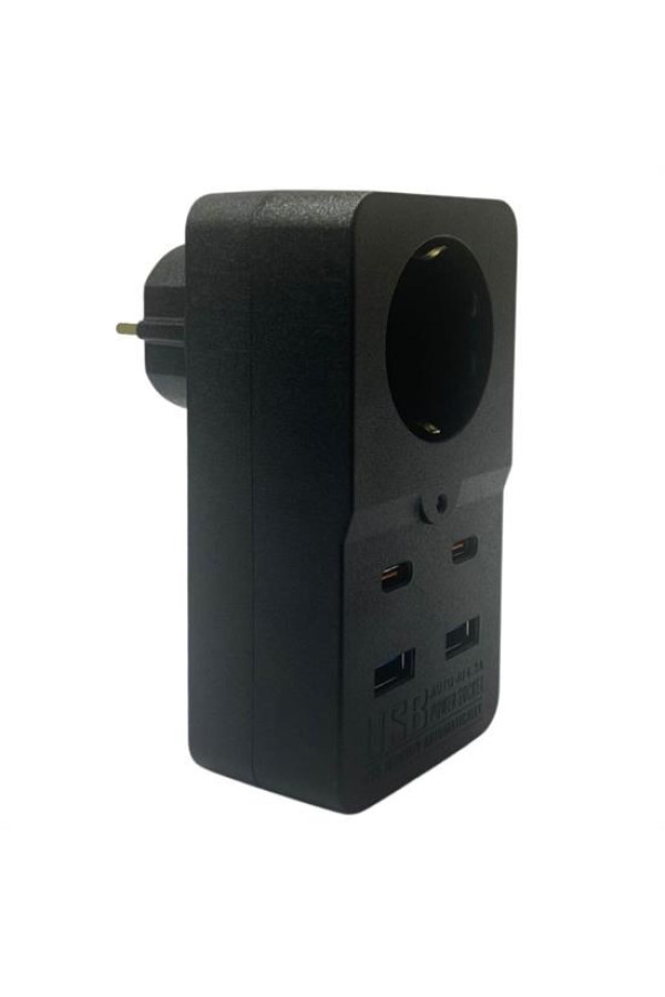 termal akım korumalı, isıya dayanıklı,1 priz girişli 2 usb girişli 2 type-c girişli priz, 8684003002166, elektrik malzemeleri, Buffer