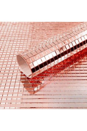 Kare Bronz Cam Mozaik Fayans Çıkartmaları El İşi Kare Cam Fayans Kendinden Yapışkanlı Aynalı Dekor Panel 30x30 Cm