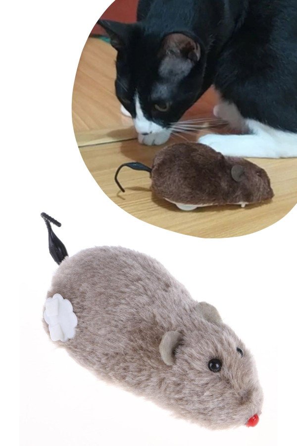 kurmalı kedi eğitim oyuncağı tüylü peluş fare yakalama i̇nteraktif sevimli eğlenceli oyuncak, at55yt0055-89797, kedi ürünleri, Buffer