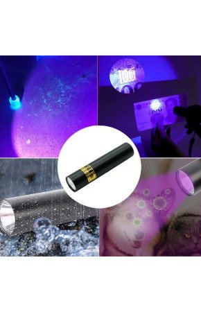 Mini Cep Boy USB İle Şarj Olan Oje Kurutucu Sahte Para Kontol LED UV Mor Işık El Feneri