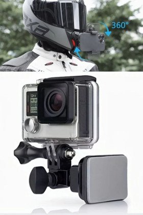 Motorsiklet Kask Önü Takılan Telefon Tutucu Aksiyon Kamerası Takılabilen Aparat