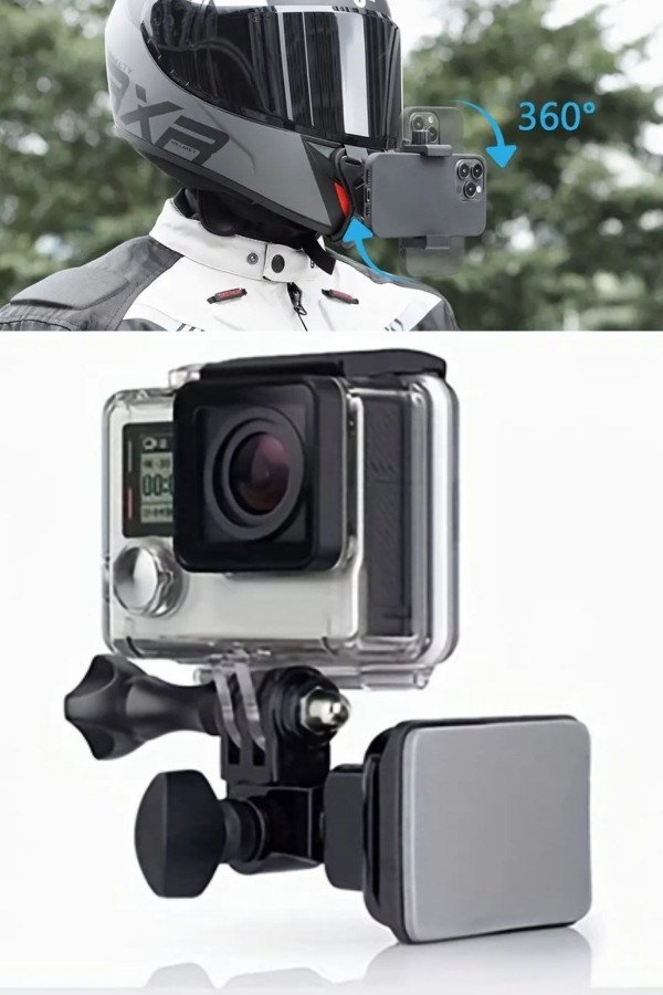 motorsiklet kask önü takılan telefon tutucu aksiyon kamerası takılabilen aparat, af62yt0062-12165, oto bakım, temizlik ve aksesuar, Buffer