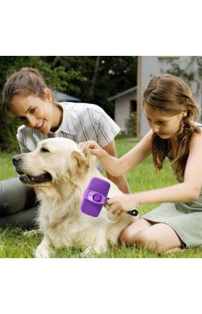 Otomatik Temizlenebilen Tuşlu Pratik Kedi Köpek Tüy Toplama Fırçası