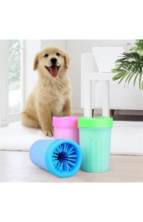 Silikon Jel Fırçalı Kedi Köpek Pati Ayak Yıkama Temizleme Kovası (Küçük)