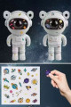 stickerlı, kumandalı astronot model gece lambası, 8684003003415, elektrik malzemeleri, Quilling Seti