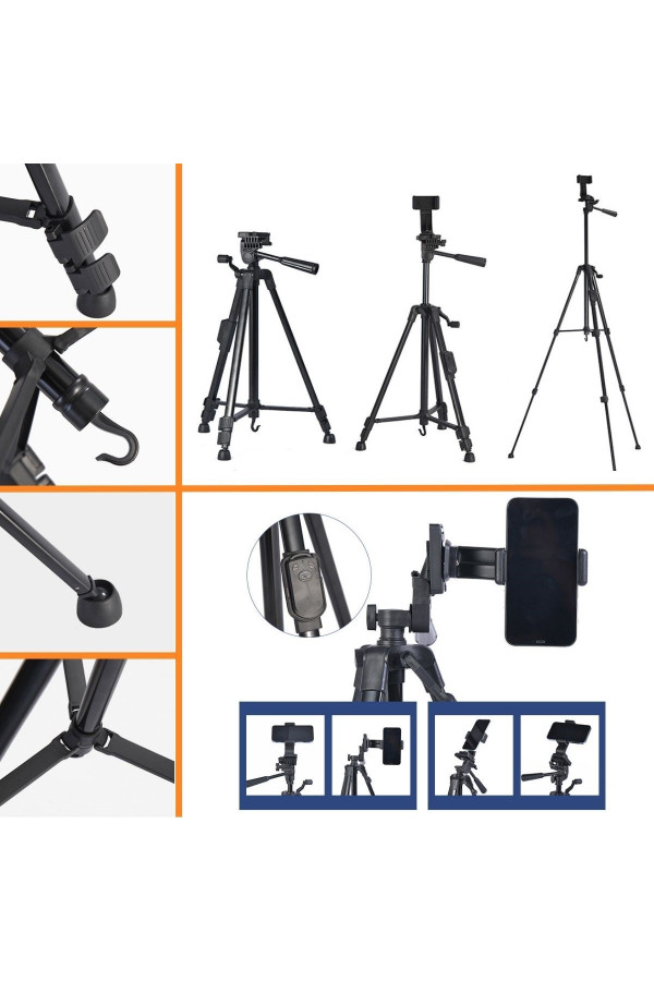 telefon ve fotoğraf makinası takılabilen bluetooth kumandalı 146 cm tripod, 0563505786812, elektronik ürünler, Quilling Seti