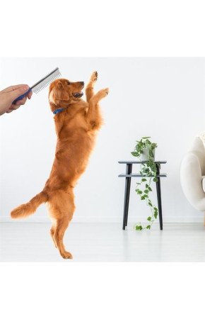 Tüy Açıcı Kedi Köpek Tarağı Tek Taraflı Metal Dişli Evcil Hayvan Bakım Fırçası