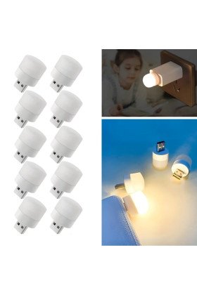 USB Mini Top LED 10’lu Aydınlatma Seti – Sıcak Renkli Gece Lambası, Enerji Tasarruflu Mikro LED Işıklar