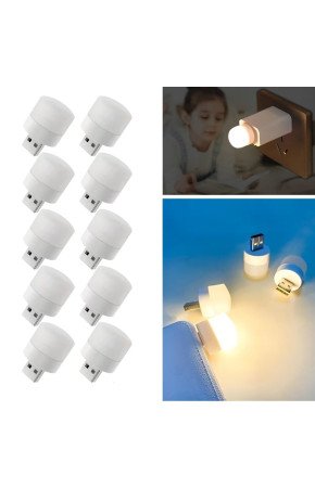 USB Mini Top LED 10’lu Aydınlatma Seti – Sıcak Renkli Gece Lambası, Enerji Tasarruflu Mikro LED Işıklar