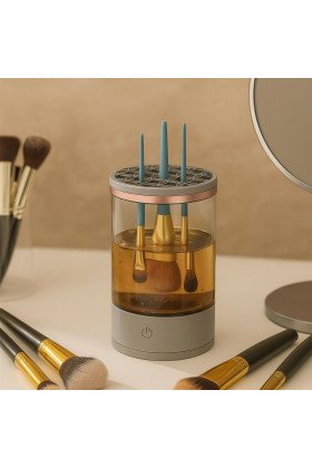USB Şarjlı Makyaj Fırçası Temizleyici Aparat Hızlı Kurutmalı, Çok Yönlü Fırça Temizleyici