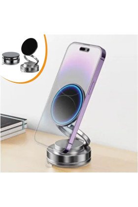 Vakumlu Manyetik Telefon Tutucu – Güçlü Vakum 360° Döner Araç İçi Telefon Standı, Ultra Sabit Manyetik Destekli Mobil Cihaz Aparatı