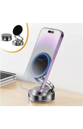 Vakumlu Manyetik Telefon Tutucu – Güçlü Vakum 360° Döner Araç İçi Telefon Standı, Ultra Sabit Manyetik Destekli Mobil Cihaz Aparatı