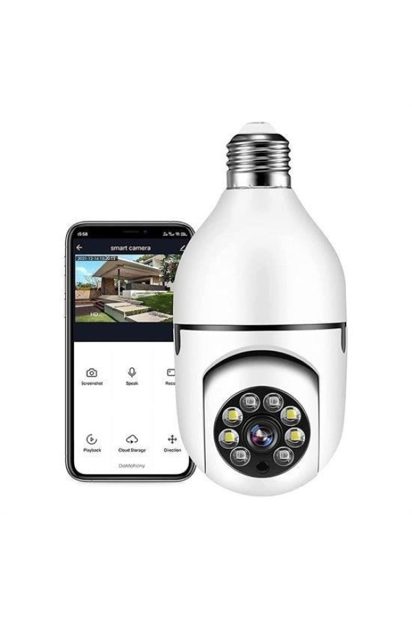 wifi 360 panoramik ampul kamera gece görüş ses akıllı hareket algılayıcı, 6970648212769, elektrik malzemeleri, Buffer